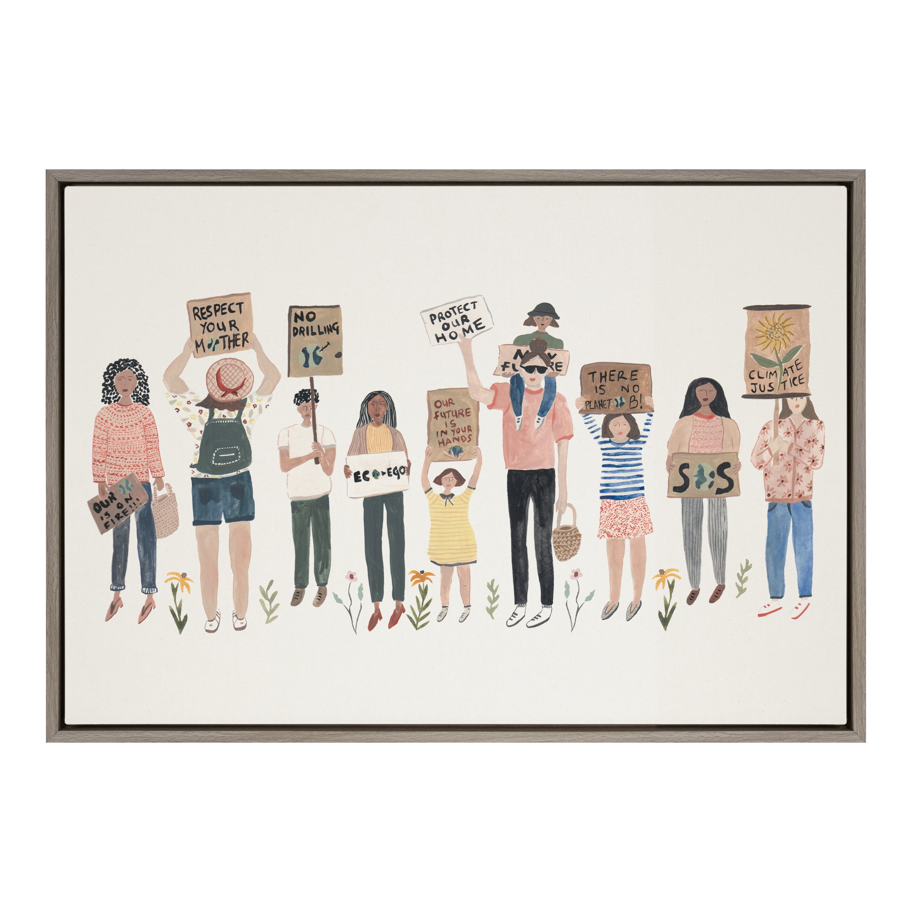 Kate and Laurel People Framed Canvas Art Print, 23" x 33"