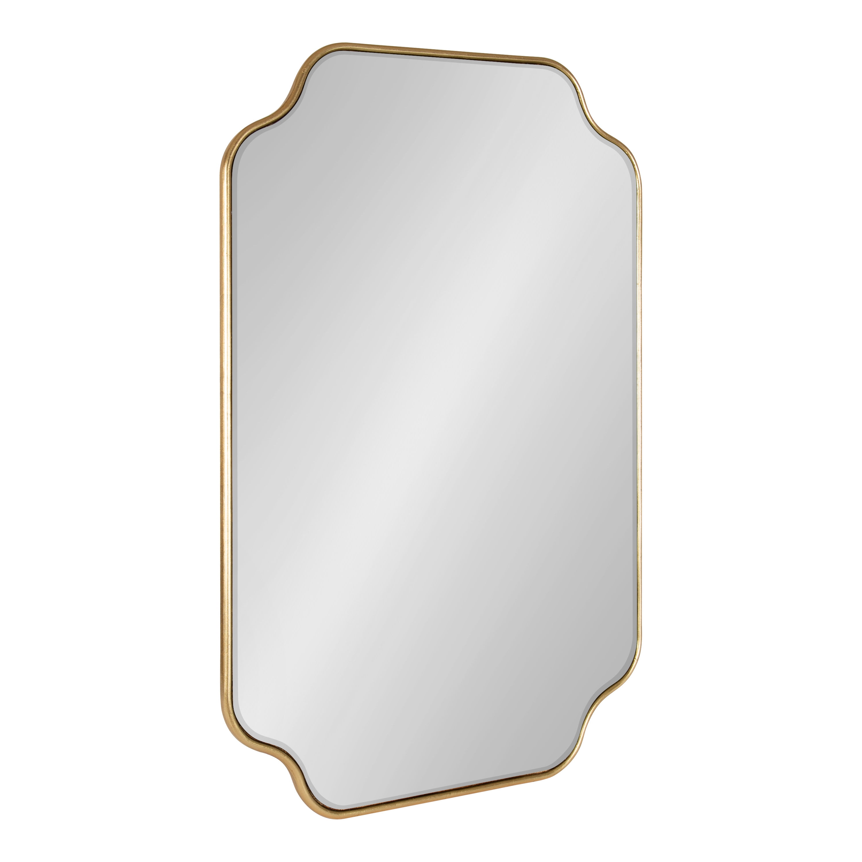Gold Scalloped Rectangular Wood Wall Mirror 24" x 36"