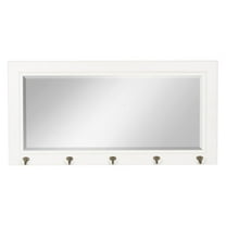 Kate and Laurel Pub Mirror with 5 Metal Hooks - 36W x 18H in.