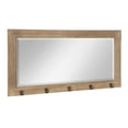 thumbnail image 1 of Kate and Laurel Pub Mirror with 5 Metal Hooks, Rustic Gray, 1 of 9