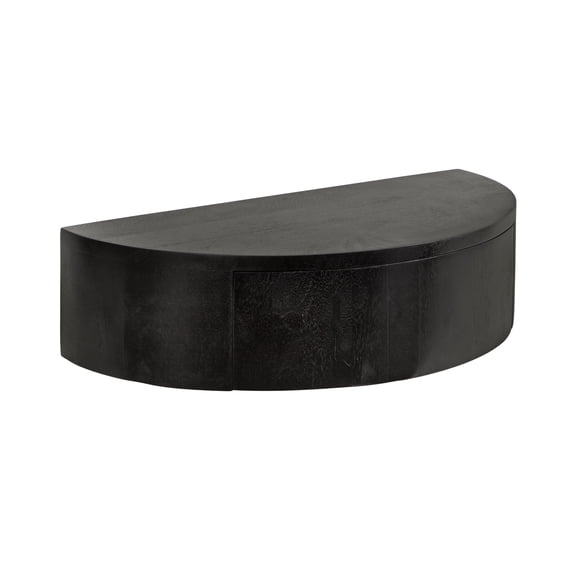 Kate and Laurel Reid Modern Wooden Floating Side Table with Drawer for Storage and Functionality, 20x11x6, Black