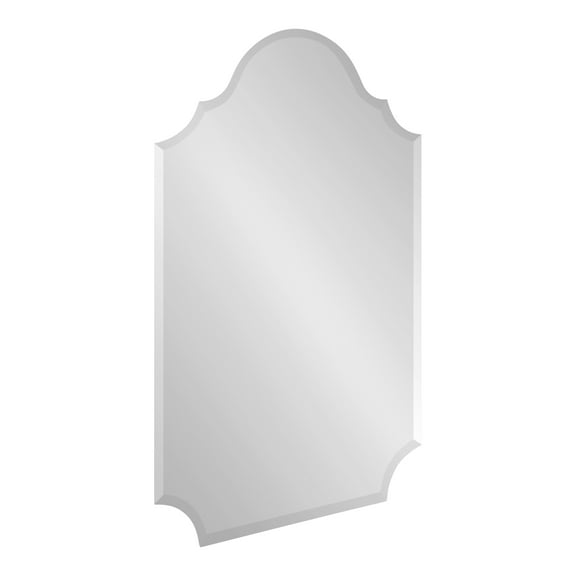 Kate and Laurel Reign Glamorous Frameless Arch Mirror, 24 x 36 Silver, Elegant Arched Mirror for Wall
