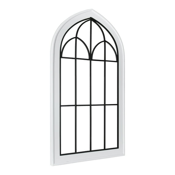 Kate and Laurel Rennel Wood Window Pane Arch Wall Decor - 26.5x48 White N/A