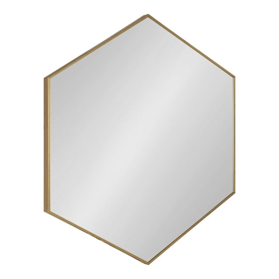 Kate and Laurel Rhodes 6-Sided Hexagon Wall Mirror, 30.75x34.75 Gold