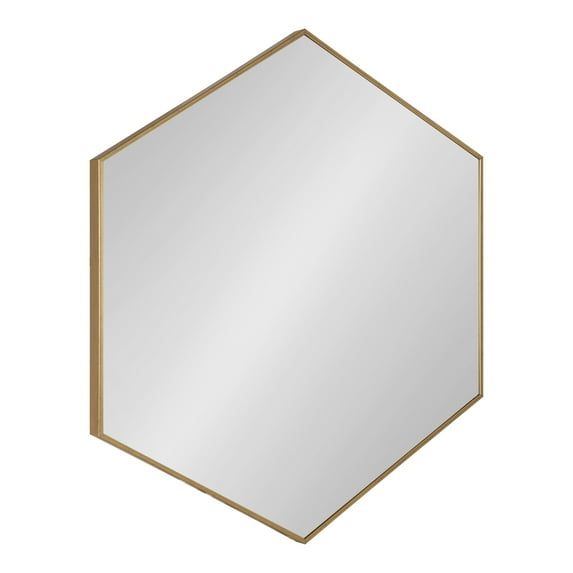 Kate and Laurel Rhodes 6-Sided Hexagon Wall Mirror, 30.75x34.75 Gold