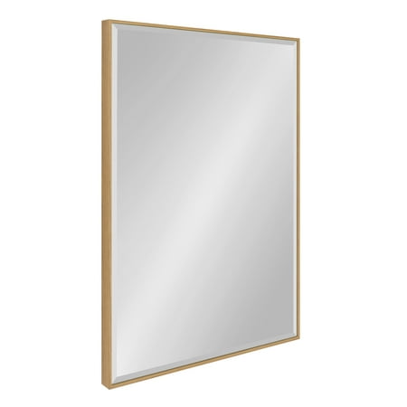 Kate and Laurel Rhodes Large Framed Decorative Rectangle Wall Mirror, 25x37 Natural Teak Finish
