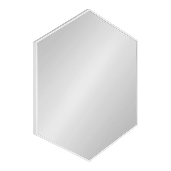 Kate and Laurel Rhodes Modern Hexagon Wall Mirror, White, 31x22-Inches