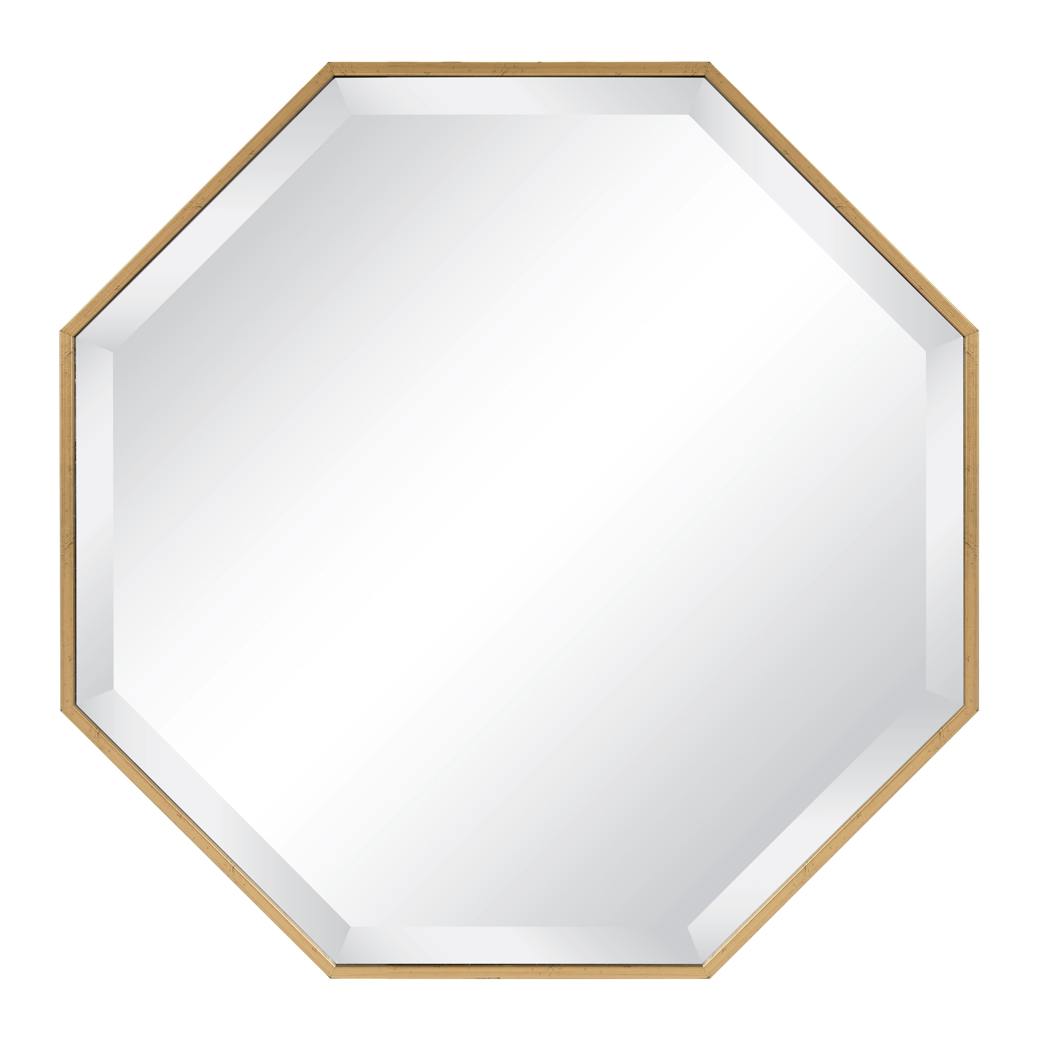 Kate and Laurel Rhodes Modern Octagon Wall Mirror, Gold 25x25 Inches ...