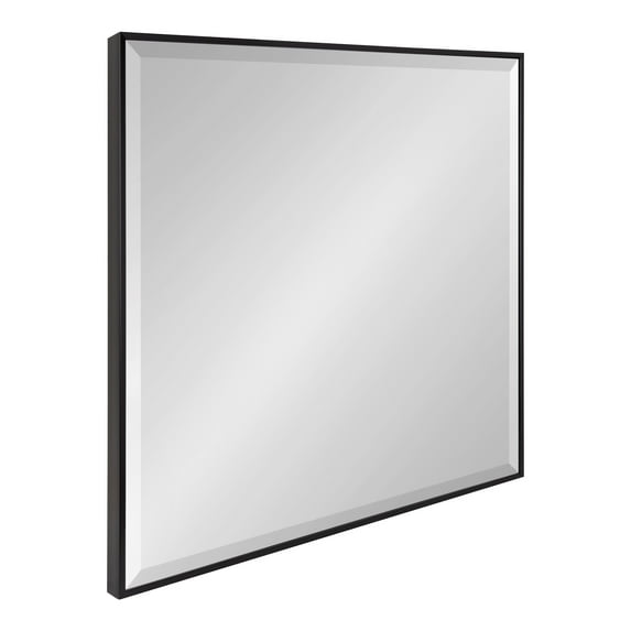 Kate and Laurel Rhodes Modern Square Wall Mirror, 28.75 x 28.75 inches, Black, Chic Contemporary Accent Mirror for Wall