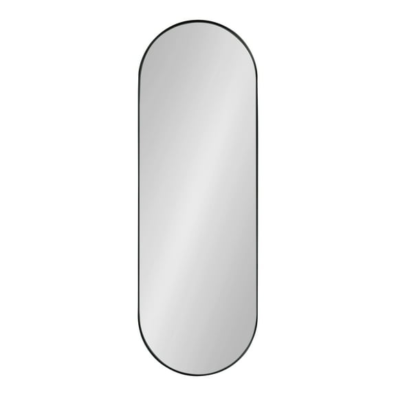 Kate and Laurel Rollo Capsule Framed Wall Mirror, Black 16x48