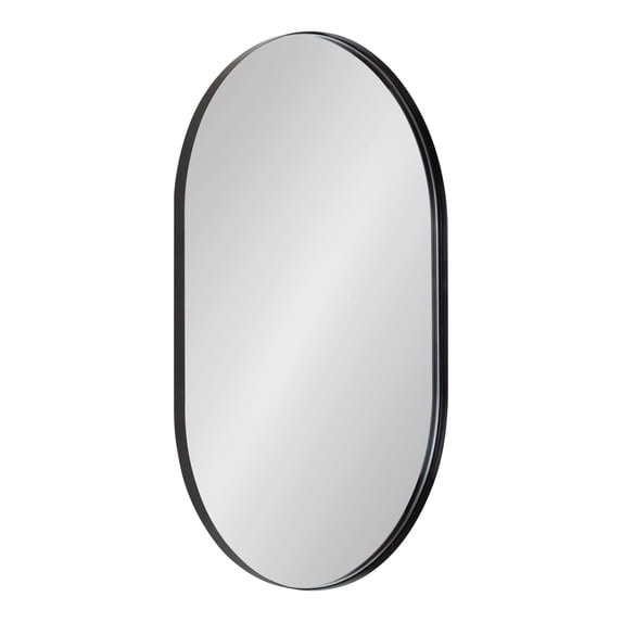 Kate and Laurel Rollo Capsule Framed Wall Mirror, Black 20x30