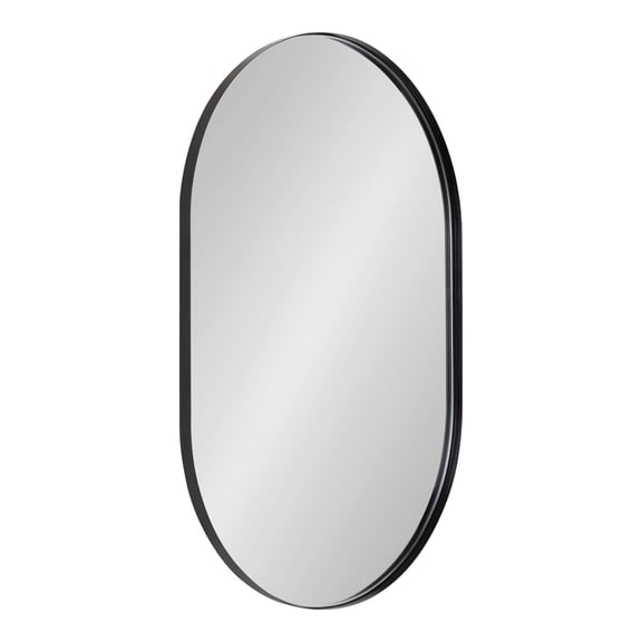 Kate and Laurel Rollo Capsule Framed Wall Mirror, Black 20x30