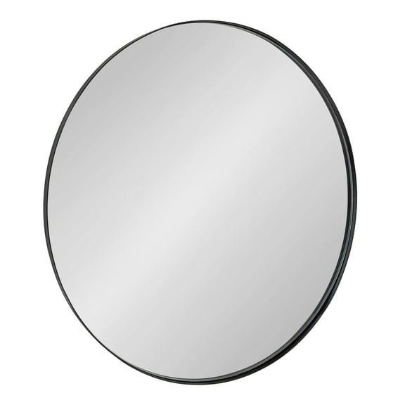 Kate and Laurel Rollo Modern Round Wall Mirror, 22 inch Diameter, Black, Beautiful Circular Mirror for Wall