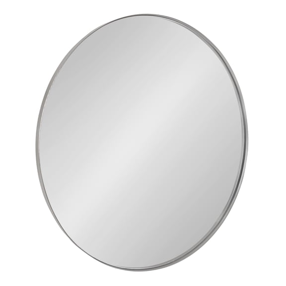 Kate and Laurel Rollo Modern Round Wall Mirror, 22 inch Diameter, Silver, Beautiful Round Mirror for Wall