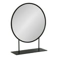 thumbnail image 1 of Kate and Laurel Rouen Modern Glam Round Metal Frame Table Mirror with Stand, Black, 1 of 5