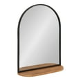 thumbnail image 1 of Kate and Laurel Schuyler Arch Wall Mirror with Shelf, 20 x 28, Black and Natural Wood, Rustic Mirror, 1 of 8