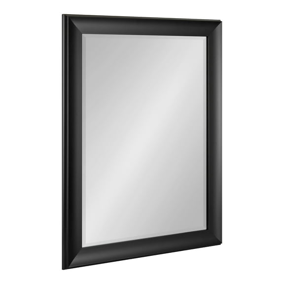 Kate and Laurel Scoop Framed Wall Mirror, 22 x 28, Black, Traditional Dark Accent Mirror for Home Decor