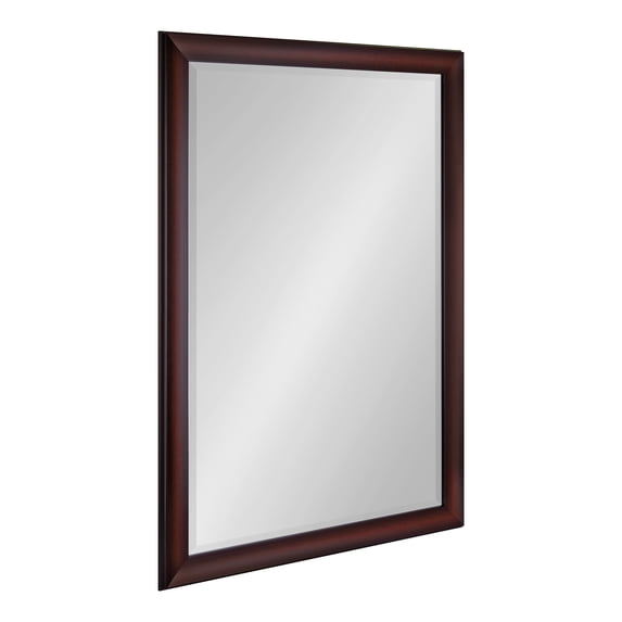 Kate and Laurel Scoop Framed Wall Mirror, 28 x 40, Cherry, Traditional Dark Large Mirror for Home Decor