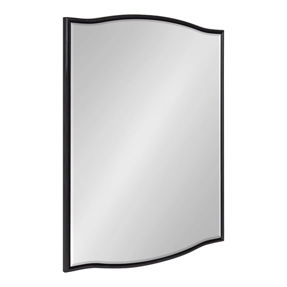 Kate and Laurel Sedelle Glam Wall Mirror, 18 x 24, Black, Transitional Curvy Mirror for Wall