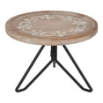 thumbnail image 1 of Kate and Laurel Sherald Round Wood Tray with Metal Stand, White 11" Diameter, 1 of 5