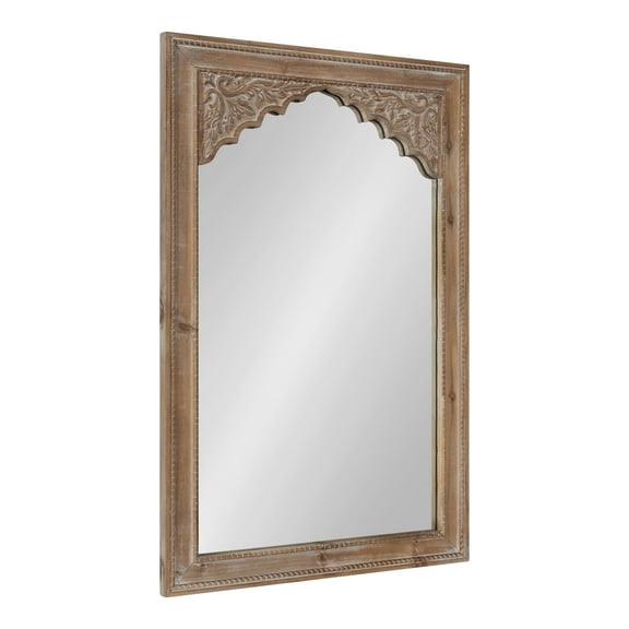 Kate and Laurel Shivani Boho Wall Mirror, 24 x 36, Rustic Brown, Farmhouse Wall Decor with Ornate Detailing