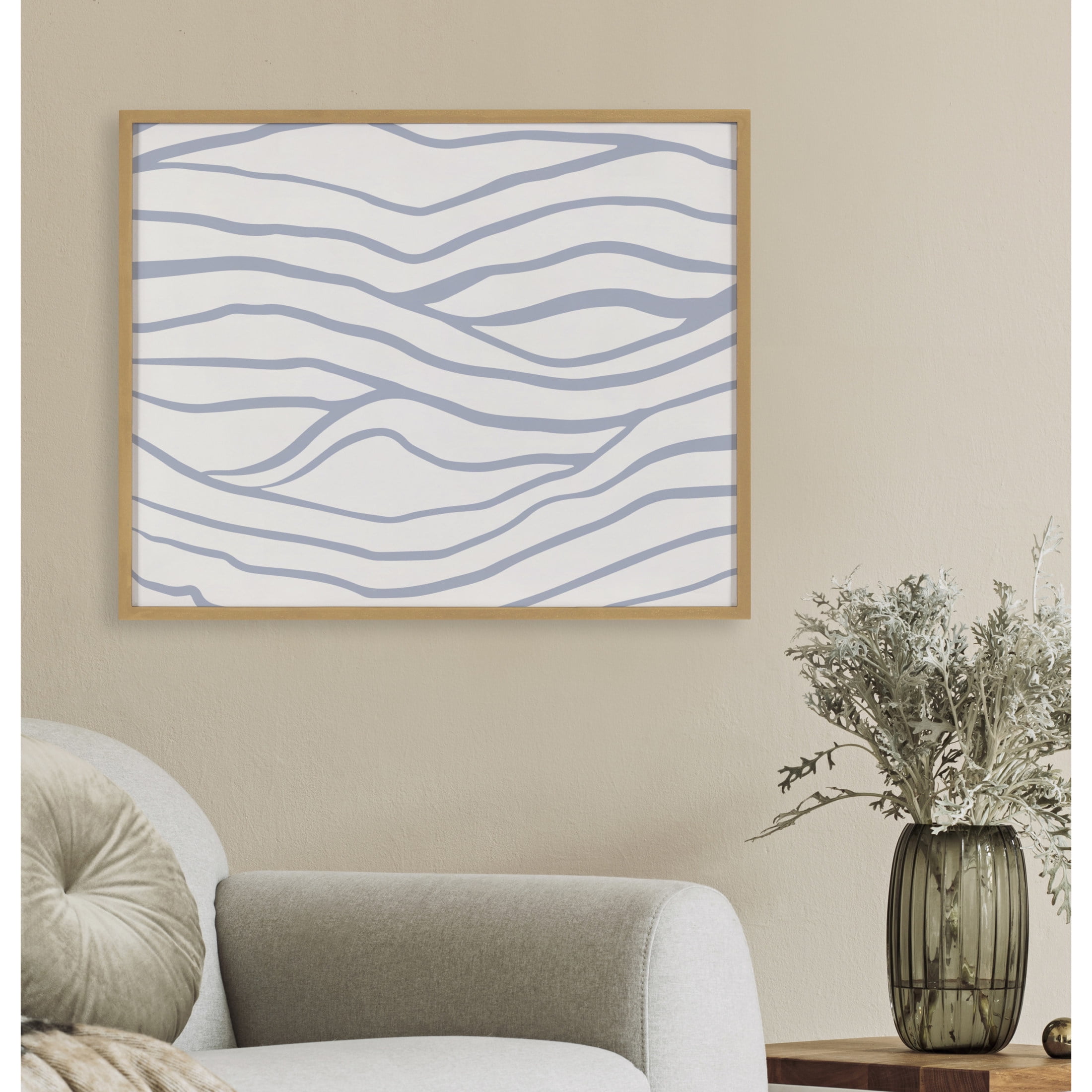 Gold Framed Abstract Coastal Waves Print, 20x16