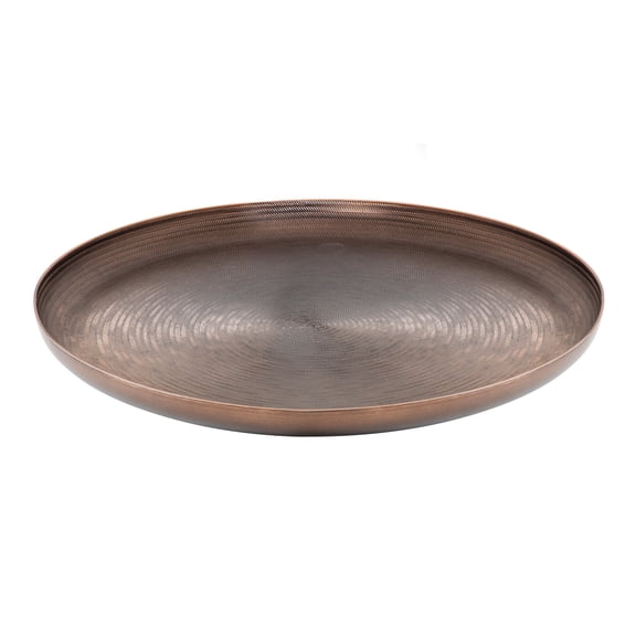 Kate and Laurel Stovring Round Metal Tray, Bronze 16" Diameter