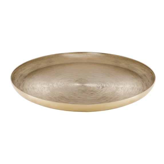 Kate and Laurel Stovring Round Metal Tray, Gold 16" Diameter