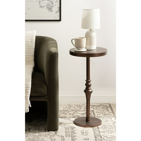 Kate and Laurel Stratton Round Pedestal Drink Table, 13 x 13 x 26, Bronze, Decorative Mini Table for Use as Indoor Plant Stand or Cute Martini Table