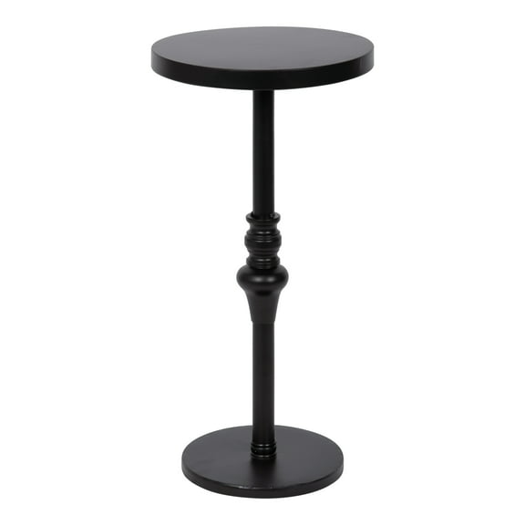 Kate and Laurel Stratton Rustic Pedestal Table, 13 x 13 x 26, Black, Decorative Pedestal Table for Decorating Smaller Living Areas and Hosting