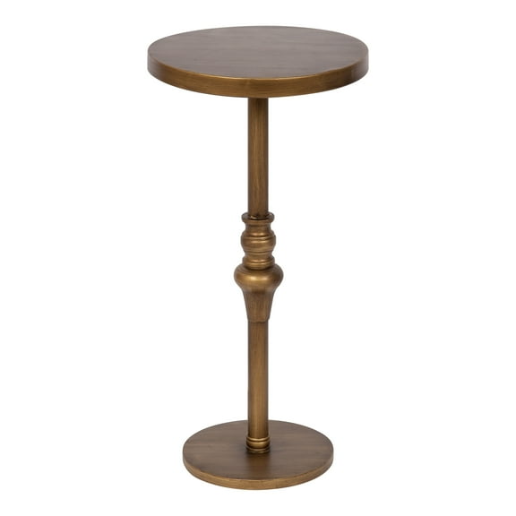 Kate and Laurel Stratton Rustic Pedestal Table, 13 x 13 x 26, Gold, Decorative Pedestal Table for Decorating Smaller Living Areas and Hosting