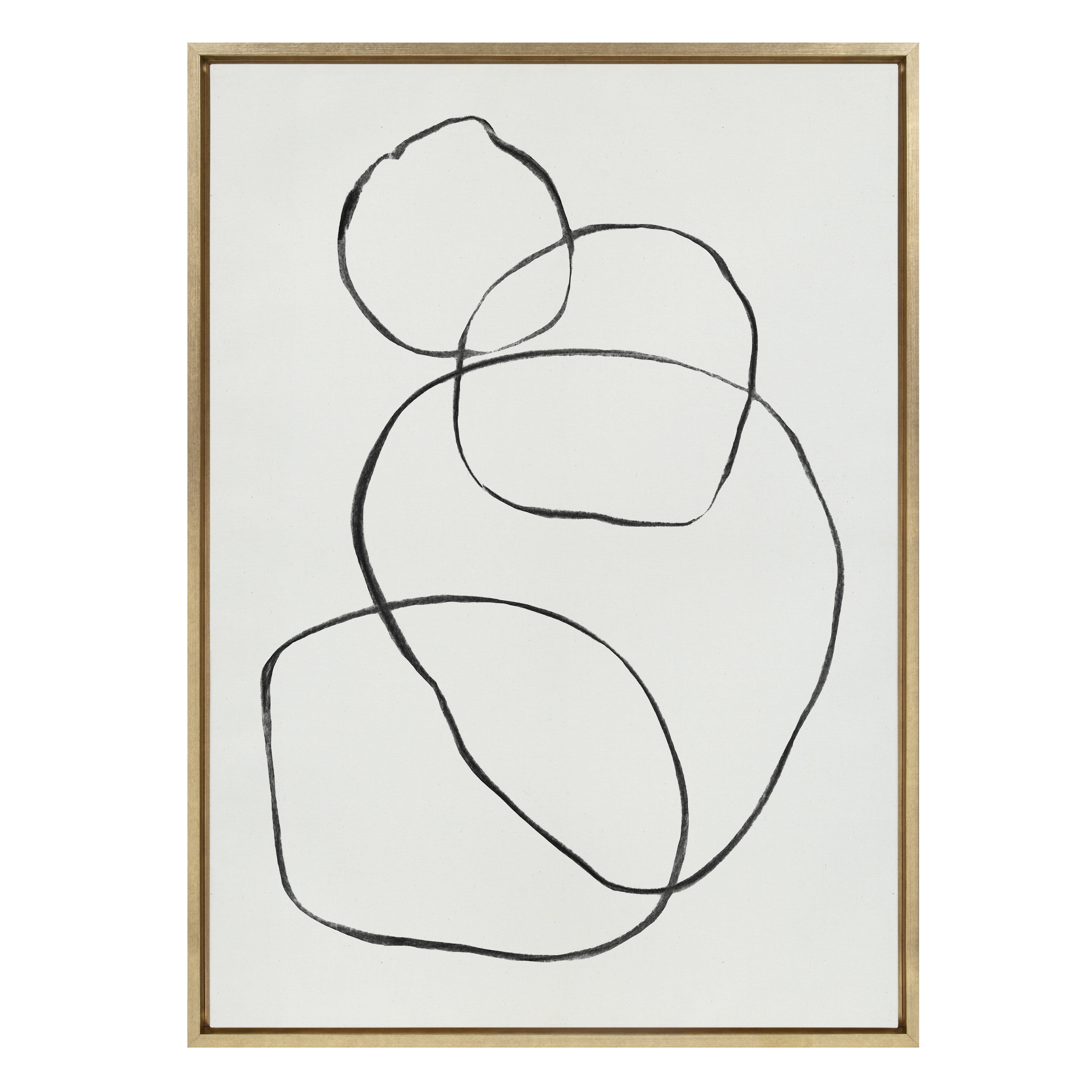 Gold Framed Abstract Canvas Wall Art, 30.87" x 41.87"