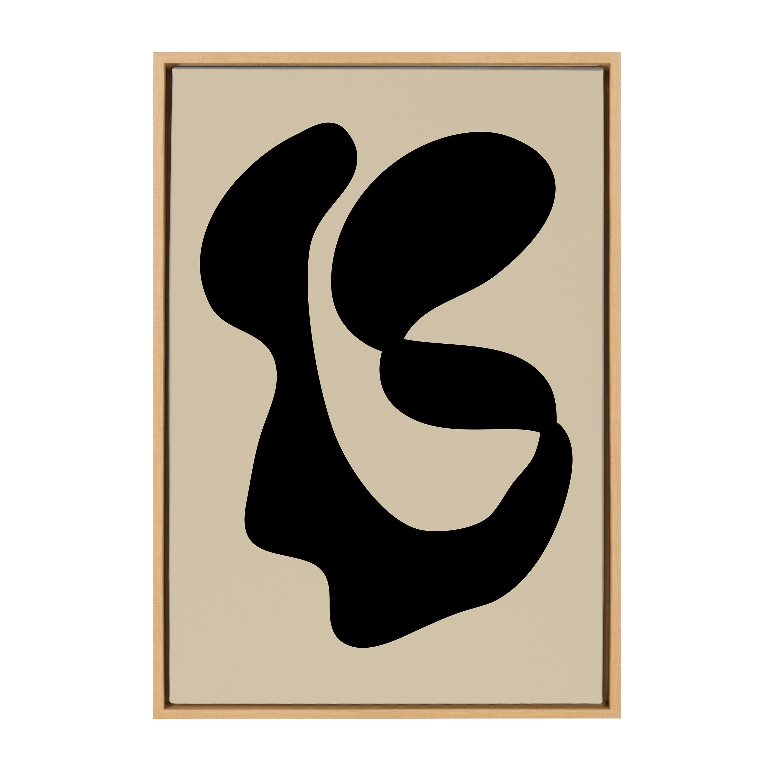 Natural Abstract Black and Beige Canvas Art Print, 23x33
