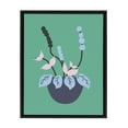 thumbnail image 1 of Kate and Laurel Sylvie Abstract Florals Green Framed Canvas Wall Art by Queenbe Monyei, 18x24 Black, Chic Floral Art Print for Wall, 1 of 8