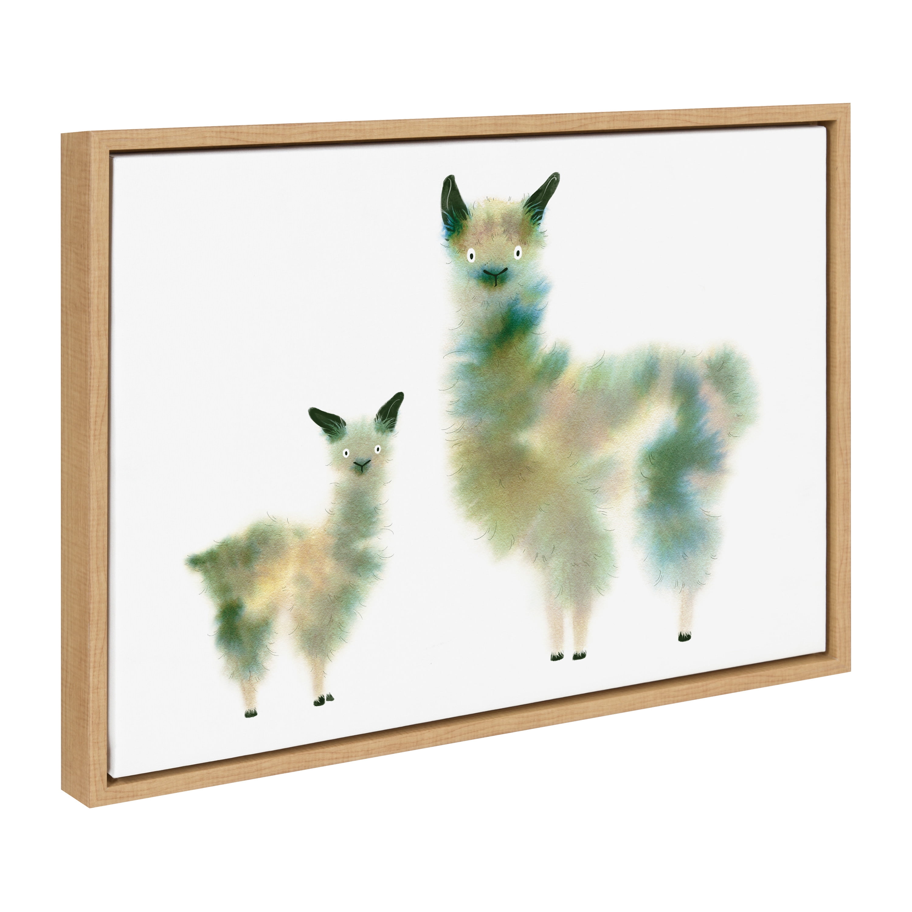 Natural Abstract Alpaca Print on Canvas with Wooden Frame