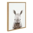 thumbnail image 1 of Kate and Laurel Sylvie Animal Studio Baby Rhino Framed Canvas Wall Art by Amy Peterson Art Studio, 18x24 Natural, Modern Animal Portrait Art for Wall, 1 of 7