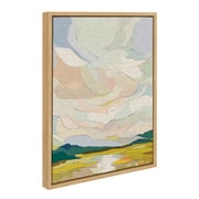 Kate and Laurel Sylvie Autumn Sky Framed Canvas Wall Art by Nikita Jariwala, 18x24 Natural, Soft Colorful Nature Landscape Art for Wall Home Decor