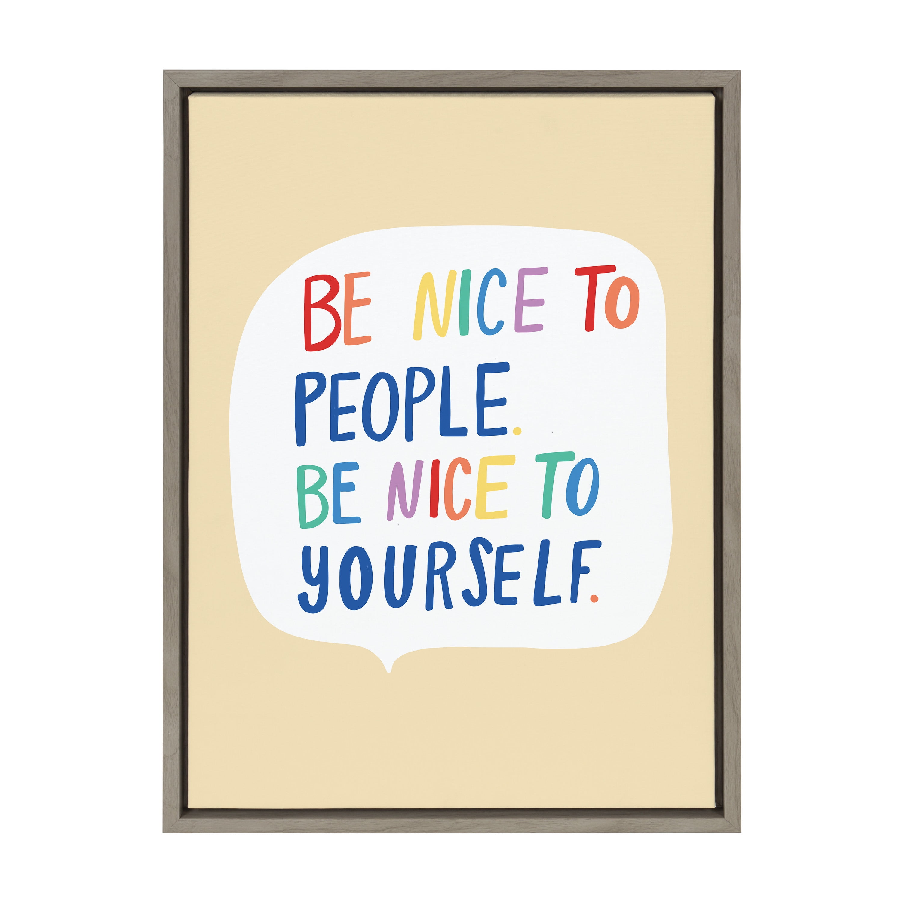 Beige and Multicolor Motivational Quote Canvas Print