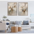 thumbnail image 1 of Kate and Laurel Sylvie Beaded Abstract Botanical Floral Linen Painting 1 and 2 Vintage Framed Canvas Wall Art Set by , 2 Piece Set 28x38 Beaded Gold, 1 of 7