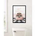 thumbnail image 1 of Kate and Laurel Sylvie Beaded Big Bear Retro Neon Sign Bath Vintage Framed Canvas Wall Art, 18x24 Beaded Black, Cute Animal Bathtub Art Set for Wall, 1 of 8