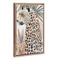 thumbnail image 1 of Kate and Laurel Sylvie Beaded Fern Cheetah Vintage Framed Canvas Wall Art by Inkheart Designs, 18x24 Gold, Animal Jungle Cat Art for Wall, 1 of 7