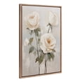 thumbnail image 1 of Kate and Laurel Sylvie Beaded Soft White Roses Vintage Framed Canvas Wall Art by The Creative Bunch Studio, 23x33 Gold, Delicate Flower Art for Wall, 1 of 7