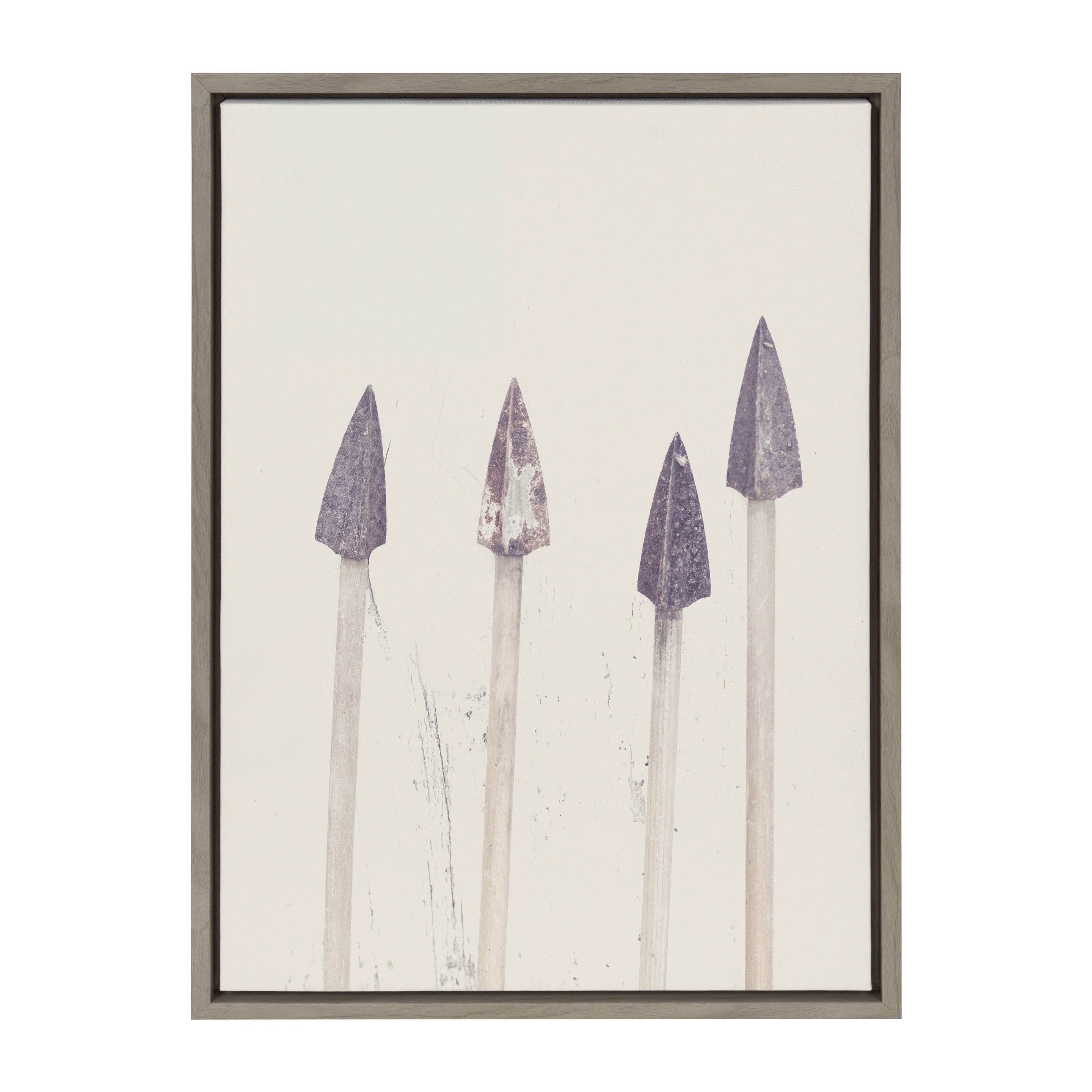 Kate and Laurel Sylvie Broadhead Framed Canvas Wall Art by Emiko and Mark Franzen of F2Images, 18x24 Gray, Boho-Chic Art for Wall