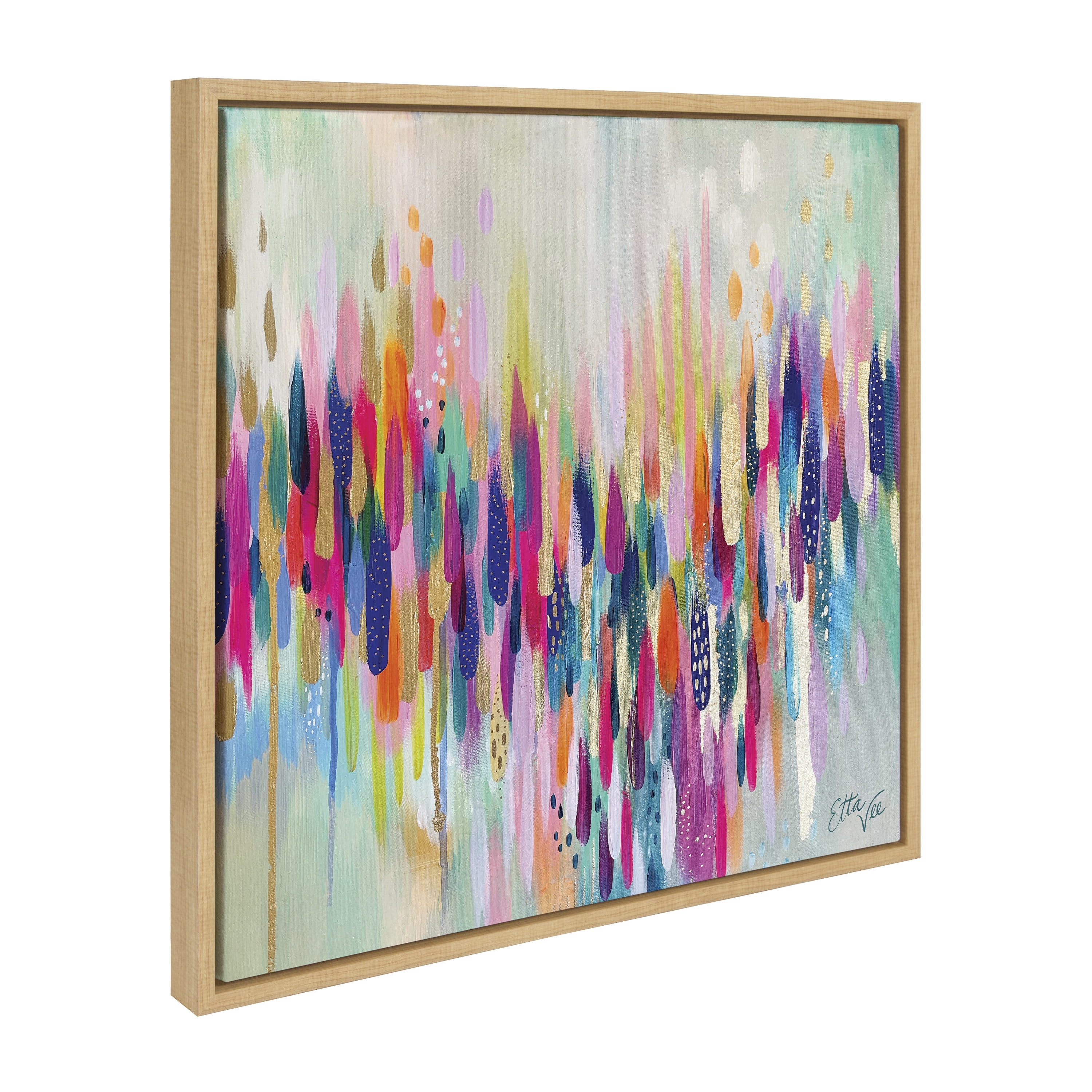 Sylvie Colorful Abstract Brushstroke Canvas Wall Art, 22" x 22"