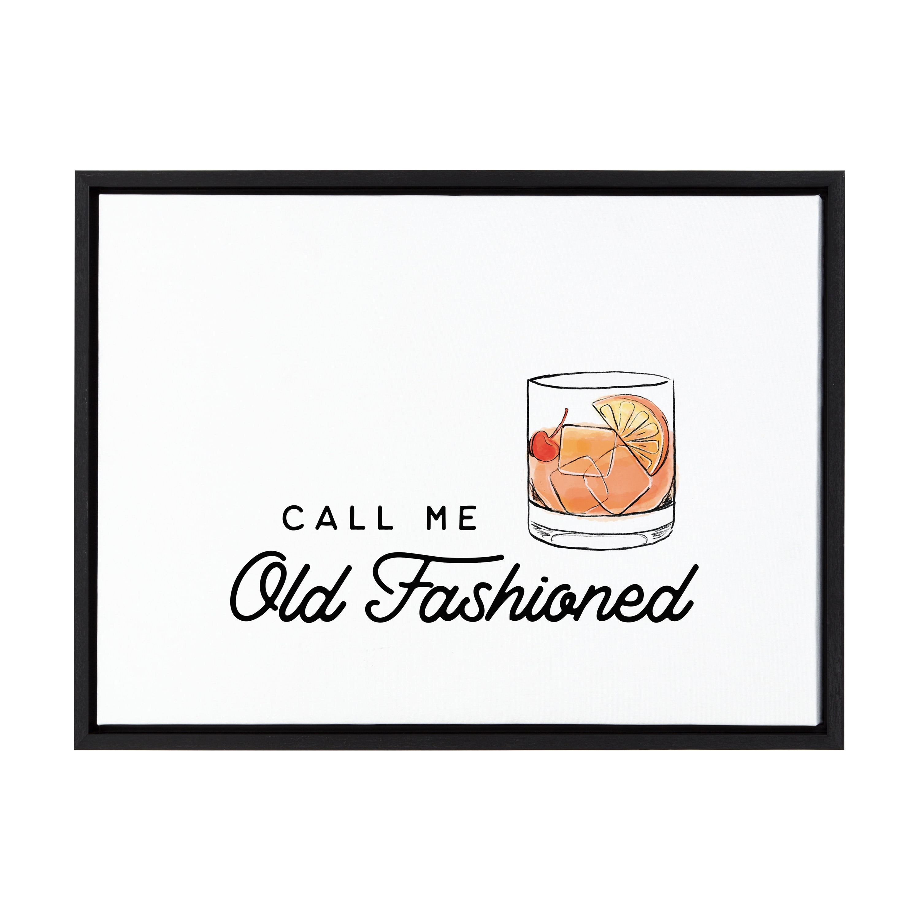 Call Me Old Fashioned Black Framed Canvas Wall Art