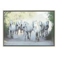 thumbnail image 1 of Kate and Laurel Sylvie Camargue Horses Framed Canvas Wall Art by Laura Evans, 23x33 Gray, Beautiful Animal Art for Wall, 1 of 7