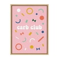 thumbnail image 1 of Kate and Laurel Sylvie Carb Club Framed Canvas Wall Art by Duchess Plum, 18x24 Natural, Humorous Art for Wall, 1 of 8