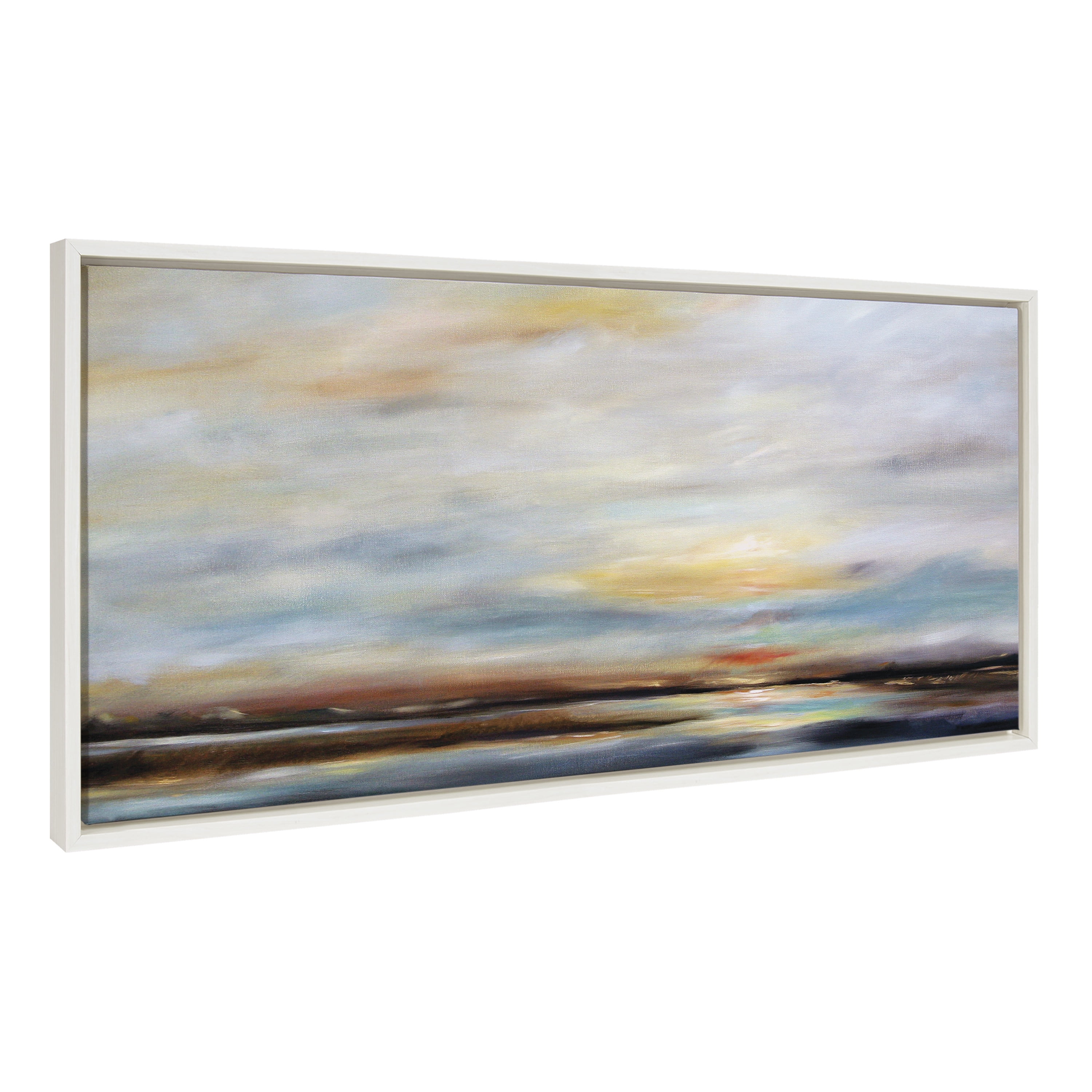 Carolina Sunset Skyline Canvas Print with White Frame
