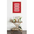 thumbnail image 1 of Kate and Laurel Sylvie Cheers Pink Red Ticket Framed Canvas Wall Art by Alli Standefer, 18x24 Bright Gold, Admission Ticket Art for Wall, 1 of 7