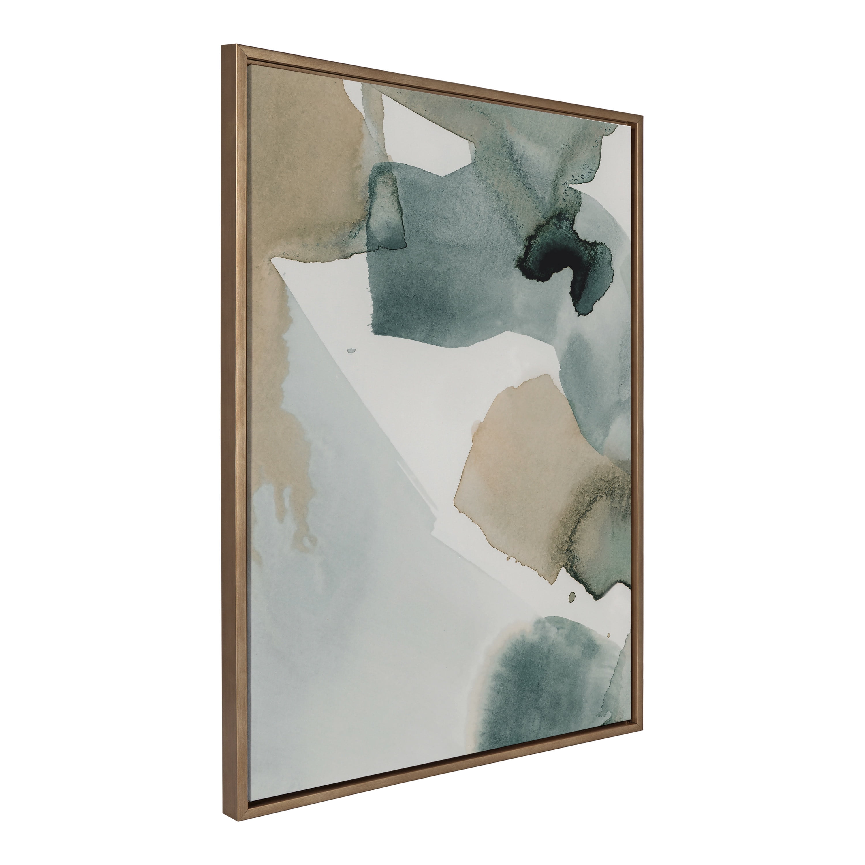 Gold Framed Abstract Watercolor Canvas Wall Art, 28x38